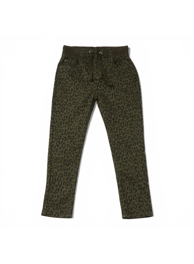 MARWAN Girls Printed Long Pant with Rib Waist and Drawstring - Image 1